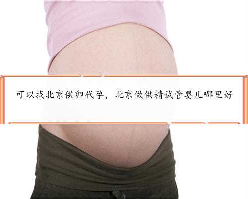 可以找北京供卵代孕，北京做供精试管婴儿哪里好